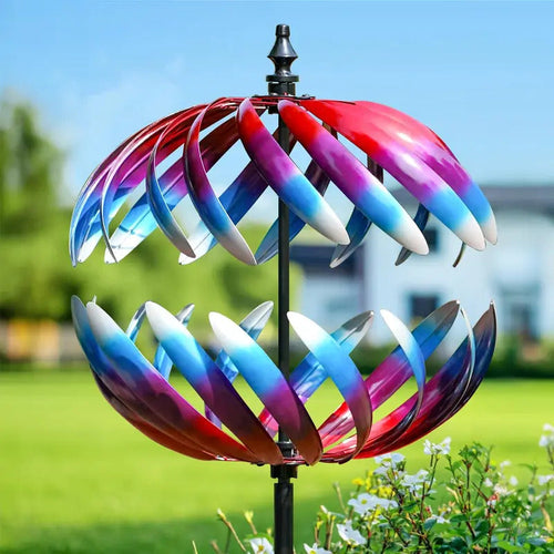 84" Large Metal Wind Spinner for Yard Garden - Front View