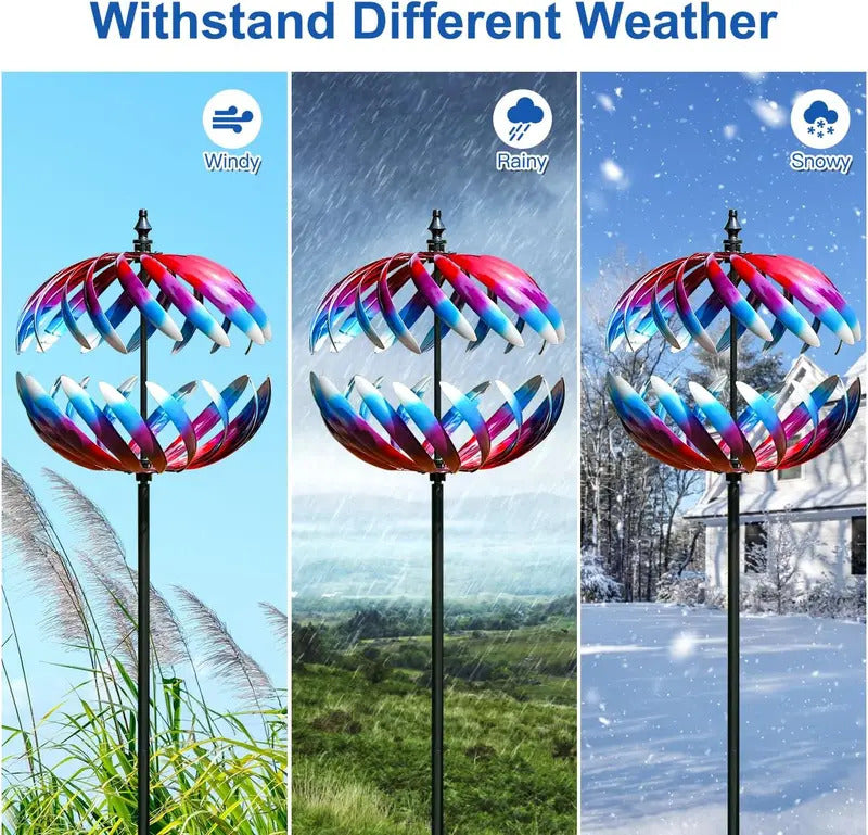 84" Large Metal Wind Spinner for Yard Garden - Color and Finish Detail
