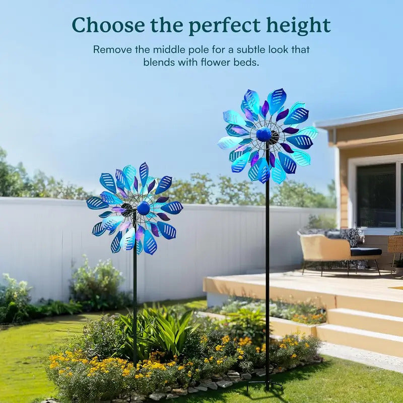 Large Metal Wind Spinner for Garden Decor 84" H x 24" W - Outdoor Yard View